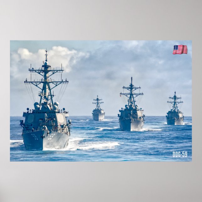 PÓSTER GUIDED-MISSILE DESTROYER – DDG-59 (Frente)