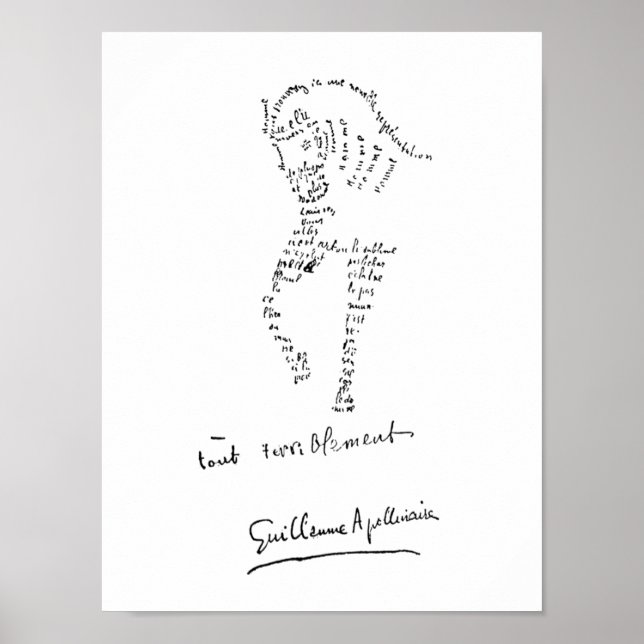 Póster Guillaume Apollinaire, Calligramme Cheval (Frente)