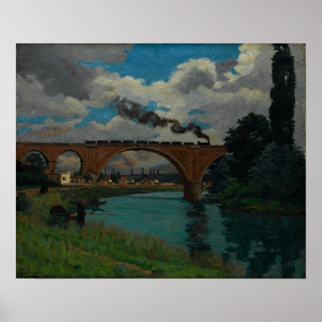 Póster Guillaumin - Puente ferroviario sobre el Marne (Frente)