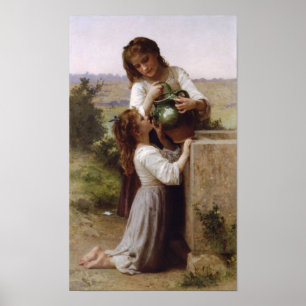 Póster Guillermo-Adolfo Bouguereau-En la fuente