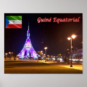 Póster Guinea Ecuatorial - Bata - Torre de la Libertad