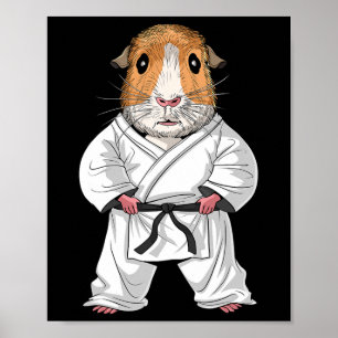 Póster Guinea Pig Karate Ninja Jiu-jitsu Taekwondo Martia