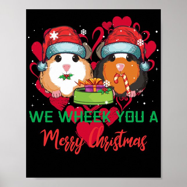 Póster Guinea Pig Wheek You A Merry Christmas (Frente)