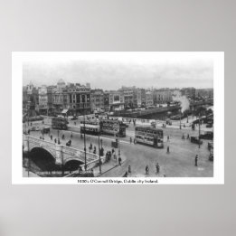 Póster Guinness barge de Dublín Irlanda 1930 en Liffey
