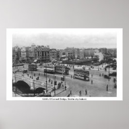 Póster Guinness barge de Dublín Irlanda 1930 en Liffey