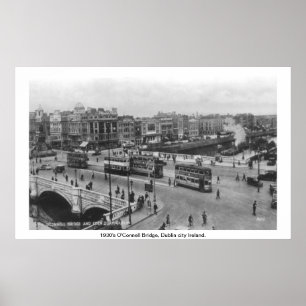 Póster Guinness barge de Dublín Irlanda 1930 en Liffey