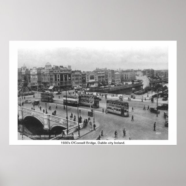 Póster Guinness barge de Dublín Irlanda 1930 en Liffey (Frente)