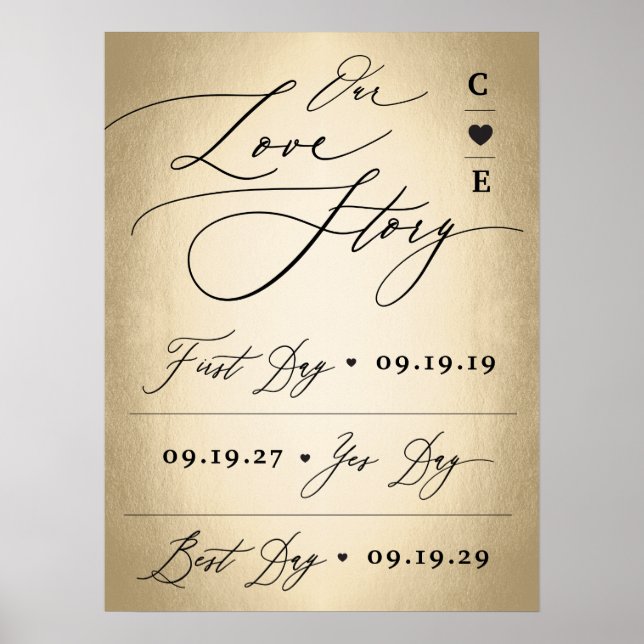 Póster Guión caligráfico en nuestro Rótulo Boda de histor (Frente)