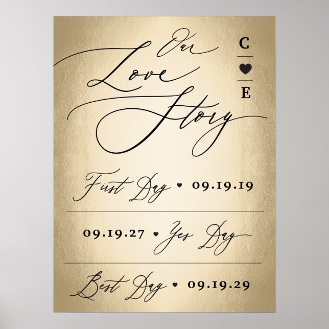 Póster Guión caligráfico en nuestro Rótulo Boda de histor (Frente)