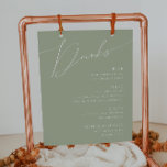 Póster Guión caprichoso | Menú de bebidas Bodas verdes sa<br><div class="desc">Presentamos nuestro impresionante guión caprichoso | el poster del menú de bebidas del boda verde sabio es perfecto para su sencilla celebración moderna de primavera boho. Nuestro elegante diseño incluye una vibrante paleta de colores pastel y luminosa con un guión de caligrafía de moda vintage. Ya sea que prefiera un...</div>