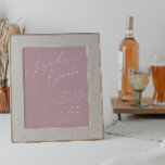 Póster Guión caprichoso Rosa  firma atractiva Rótulo<br><div class="desc">Presentamos nuestro impresionante guión caprichoso | Las bebidas con rosa polvoriento son el signo perfecto para su sencilla celebración moderna de primavera boho. Nuestro elegante diseño incluye una vibrante paleta de colores pastel y luminosa con un guión de caligrafía de moda vintage. Ya sea que prefiera un estilo minimalista o...</div>