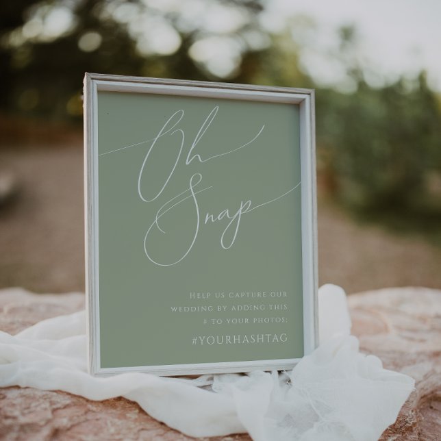 Póster Guión caprichoso | Sage Green Oh Snap Hashtag (Subido por el creador)