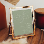 Póster Guión caprichoso Sage Green Signature Bebe Rótulo<br><div class="desc">Presentamos nuestro impresionante guión caprichoso sage green Signature bebe signo perfecto para su sencilla y moderna celebración de primavera boho. Nuestro elegante diseño incluye una vibrante paleta de colores pastel y luminosa con un guión de caligrafía de moda vintage. Ya sea que prefiera un estilo minimalista o clásico, nuestro exclusivo...</div>