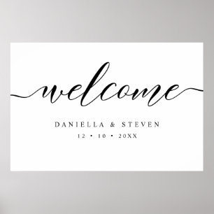 Póster Guión clásico de signo de bienvenida de boda Poste