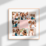 Póster Guión corazón rosa moderno fotos de los mejores am<br><div class="desc">Corazón de guiones lindo moderno multi fotos mejores amigos simple minimalista decoración elegante hogar giratorio regalo de poster rosa.</div>