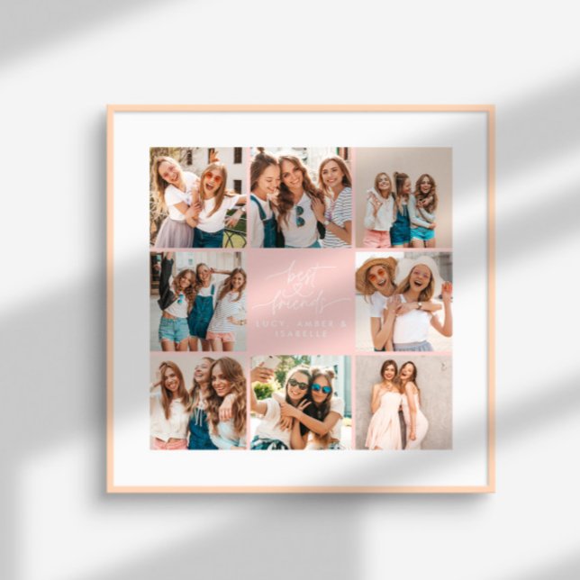 Póster Guión corazón rosa moderno fotos de los mejores am (Subido por el creador)