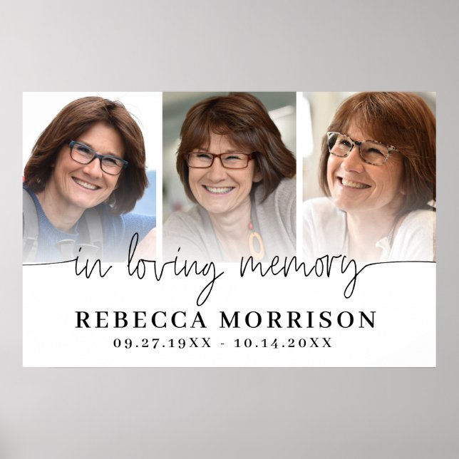 Póster Guión de 3 Fotos conmemorativas En Memoria Amorosa (Frente)