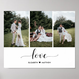 Póster Guión de amor Escrito a mano Boda personalizado 3 