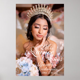 Póster Guión de bienvenida Quinceanera Foto del 15º cumpl