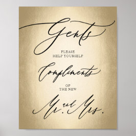 Póster Guión de caligrafía elegante Gents Cigar Bar Rótul