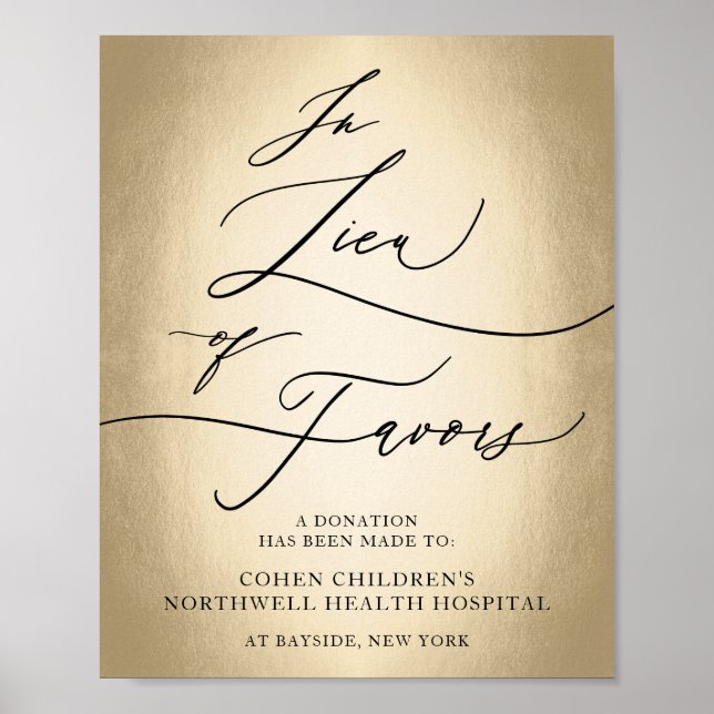 Póster Guión De Caligrafía En Lugar De Favor Rótulo Boda (Frente)