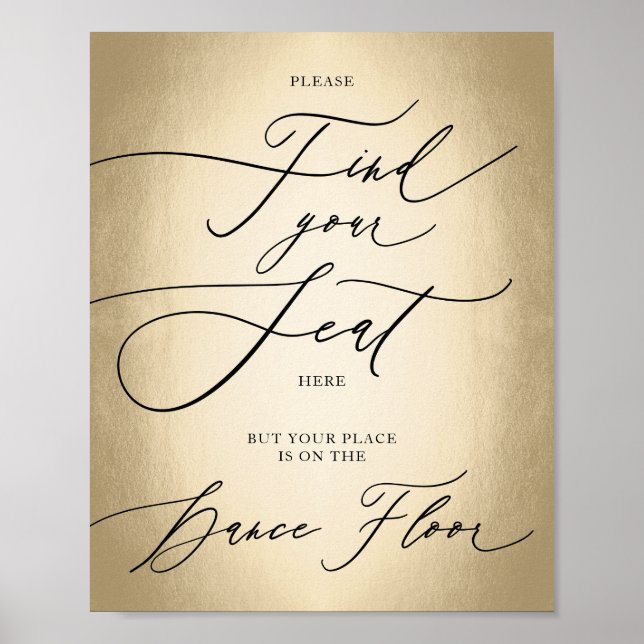 Póster Guión de caligrafía Encuentra tu Rótulo Boda de as (Frente)