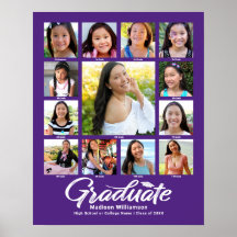 Guion de Colaje de Fotos de Graduación K–12 Morado