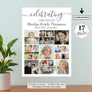 Póster Guión de Collage de Fotos del Memorial 17 Celebran