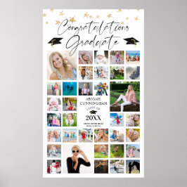 Póster Guión de Collage de fotos Graduación Grad 35