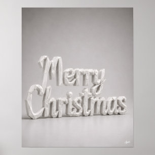Póster Guión de Feliz Navidad en Origami