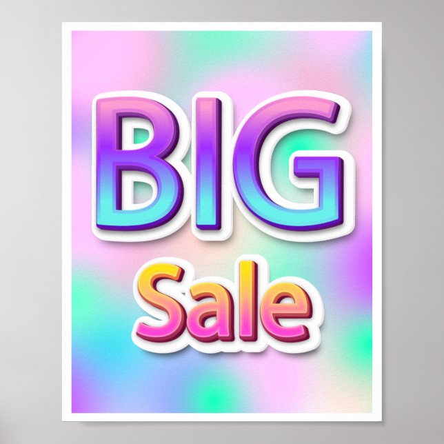 Póster Guión de gran venta Logo holográfico de garaje de  (Frente)