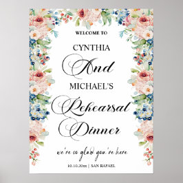 Póster Guión elegante 'Bienvenido a nuestra cena de ensay