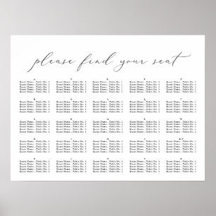 Póster Guión elegante, gráfico de asientos