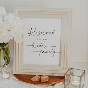 Póster Guión Elegante Moderno Reservado Al Rótulo Boda