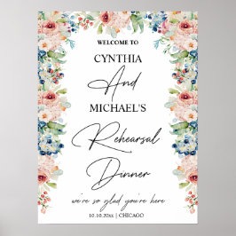 Póster Guión escrito a mano Bienvenido a nuestra cena de