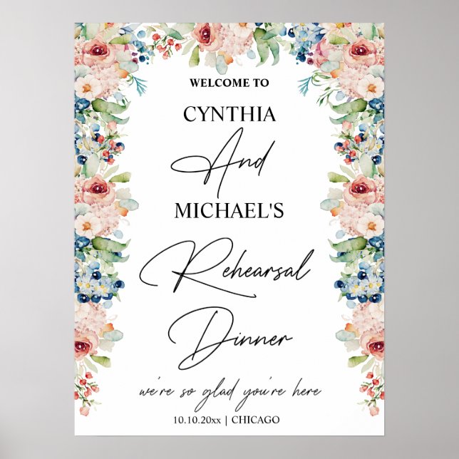 Póster Guión escrito a mano Bienvenido a nuestra cena de  (Frente)