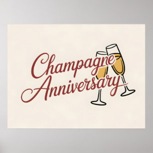 Póster Guión gráfico de celebración de aniversario de cha