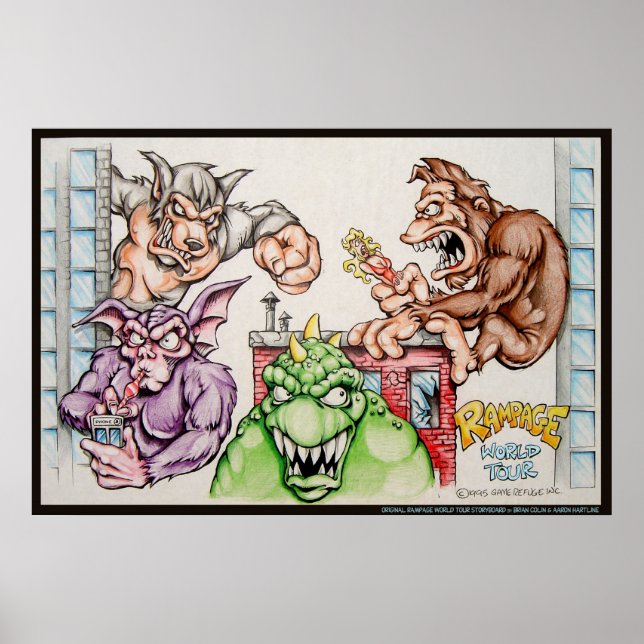 Póster Guión gráfico de la gira mundial de Rampage (Frente)
