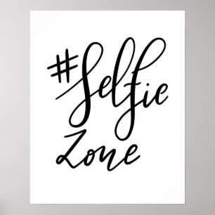 Póster Guión manuscrito de zona selfie Rótulo Boda modern