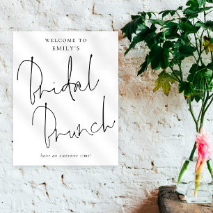 Póster Guión manuscrito moderno bienvenido a Brunch nupci