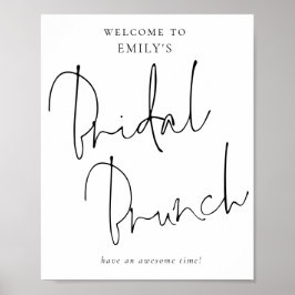 Póster Guión Manuscrito Moderno Bienvenidos a Brunch Nupc