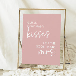 Póster Guión Minimalista rosado polvoriento cuántos besos