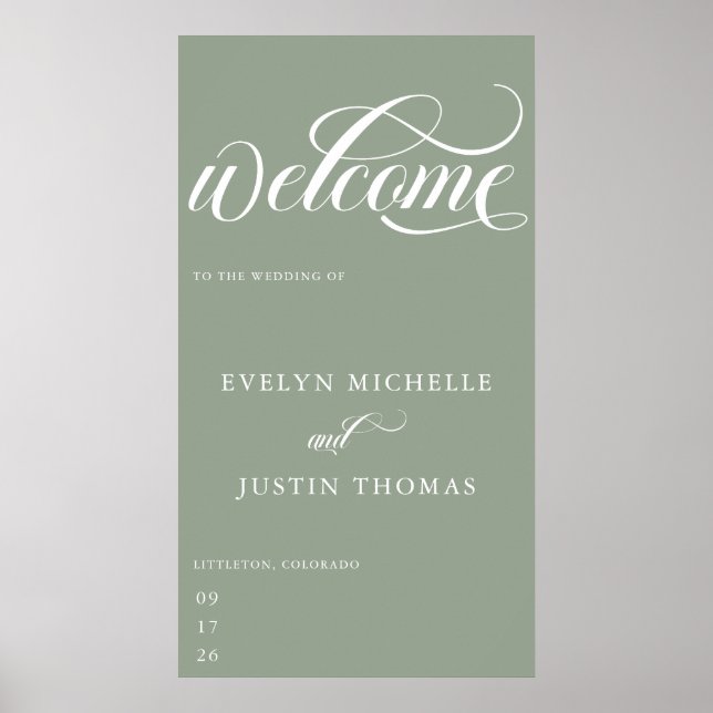 Póster Guión Mínimo | Bienvenida de Boda (Frente)