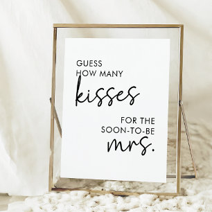 Póster Guión mínimo blanco y negro: cuántos besos juegan