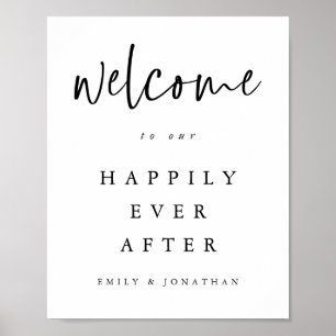 Póster Guión moderno Bienvenido a la boda de cualquier co