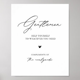 Póster Guión moderno Caballeros Boda Rótulo de baño