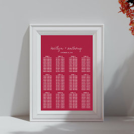 Póster Guión moderno Viva Magenta Boda minimalista