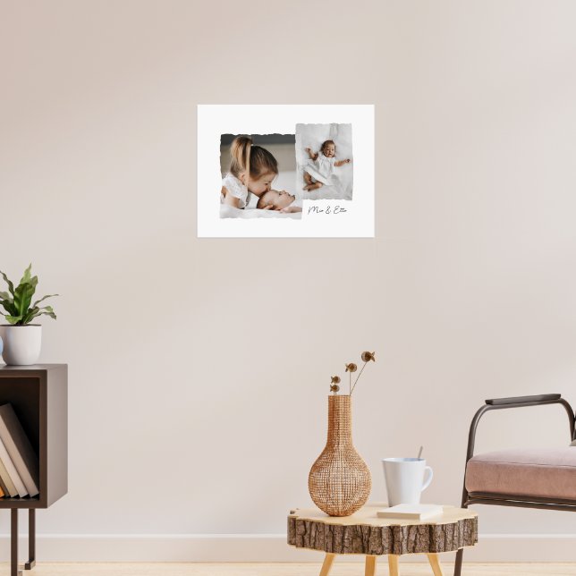 Póster Guión multifoto personalizado de borde roto modern (Salón 3)