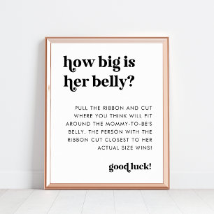 Póster Guión retro Cuán grande es su Rótulo 8x10 Belly