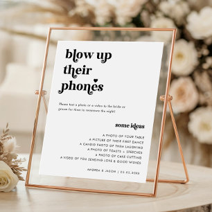 Póster Guión retro inflar su Rótulo Boda de teléfonos